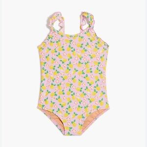J. Crew Factory Girls' lemon ruffle one-piece swimsuit